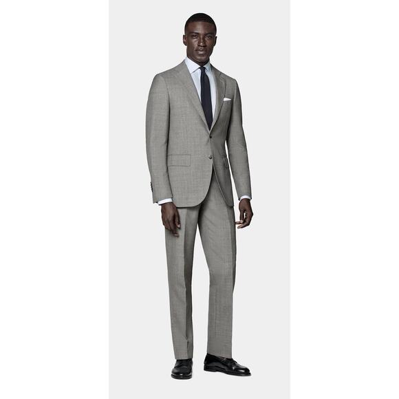 Suit Supply Lazio Suit Size 38 US Grey Perennial Tailored Fit Wool NWT $673